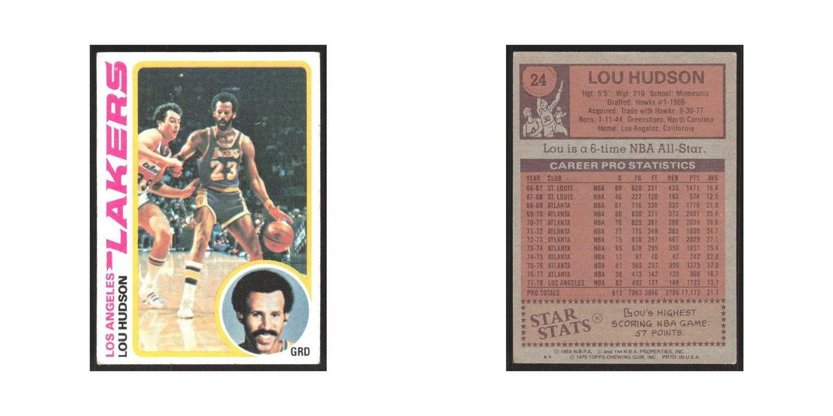 1978 Topps Lou Hudson Lakers #24