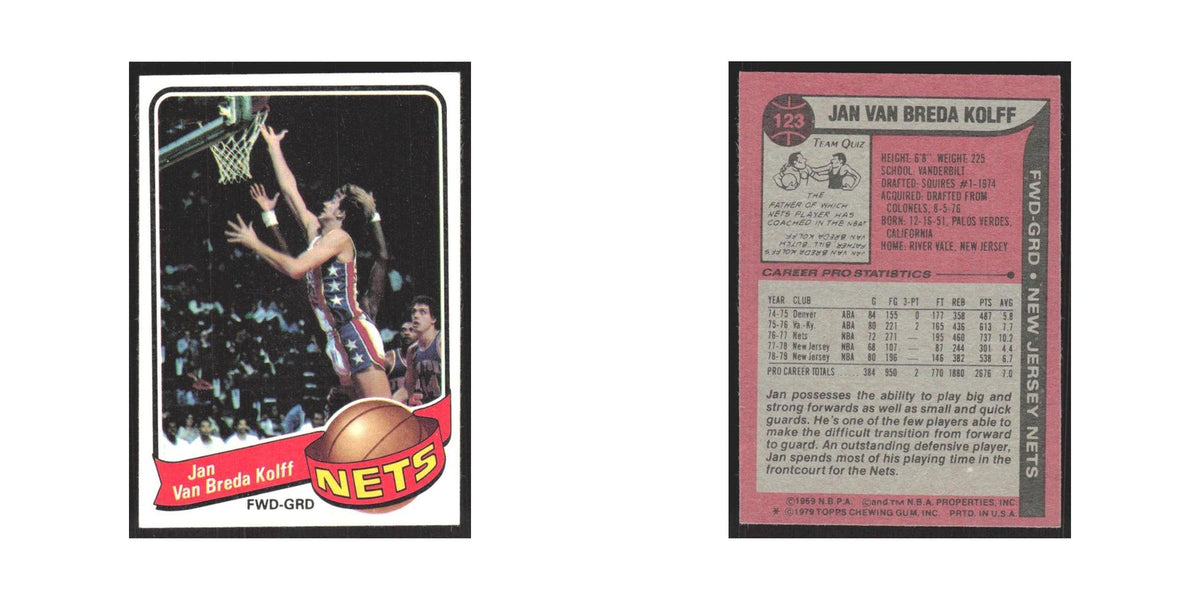 1979 Topps Jan van Breda Kolff Nets #123