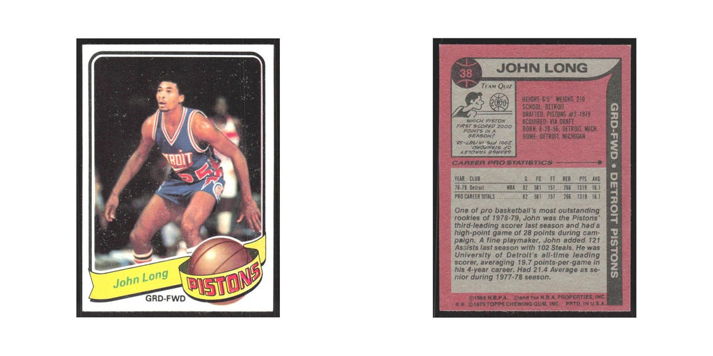 1979 Topps John Long Pistons #38