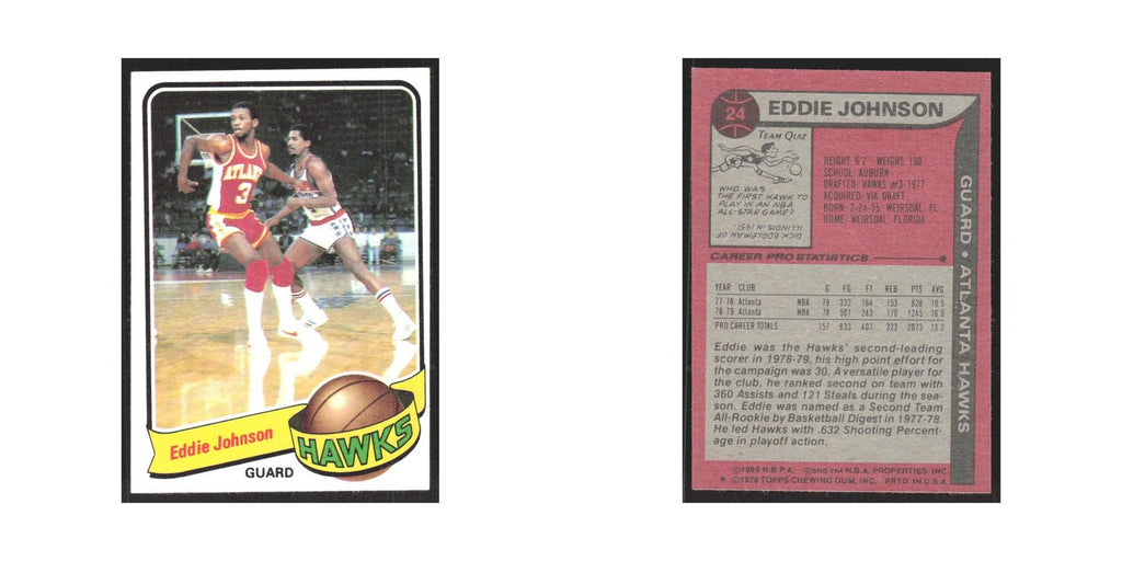 1979 Topps Eddie Johnson Hawks #24