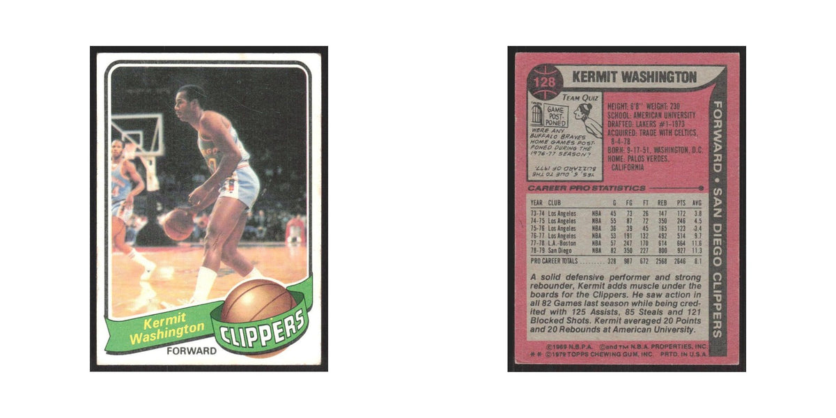 1979 Topps Kermit Washington San Diego Clippers #128