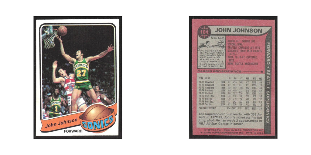 1979 Topps John Johnson Seattle SuperSonics #104