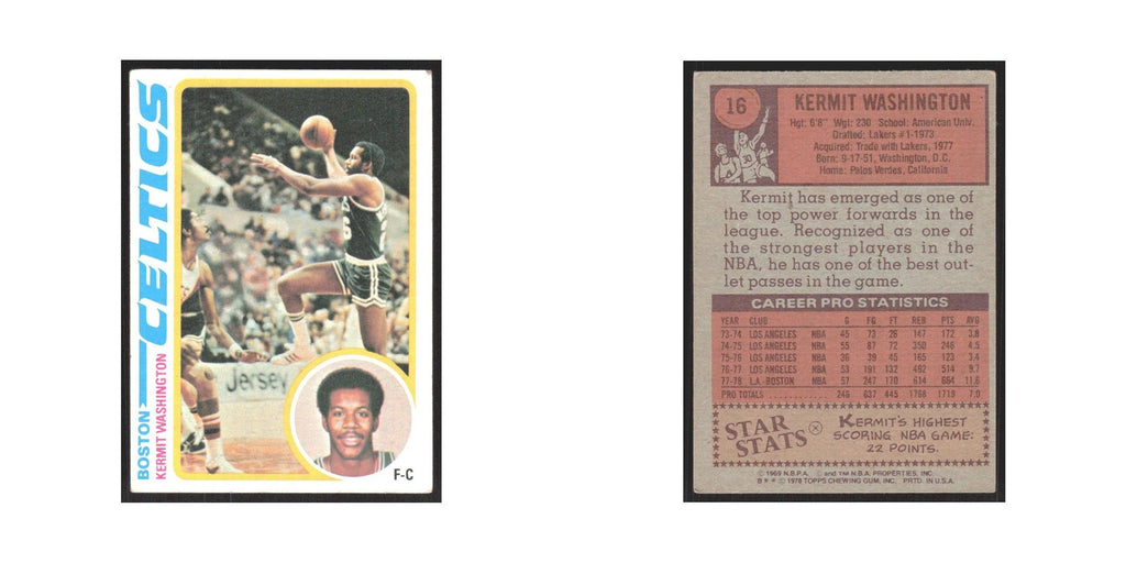 1978 Topps Kermit Washington Celtics #16