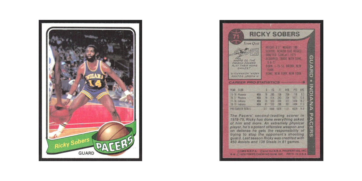 1979 Topps Ricky Sobers Pacers #71