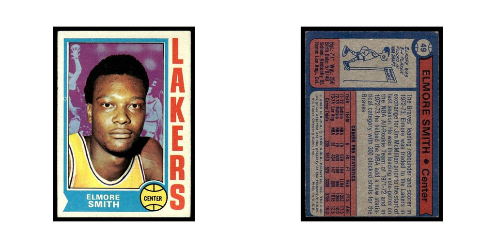 Elmore Smith 1974 Topps (Damaged) #49 Los Angeles Lakers Basketball Card Poor