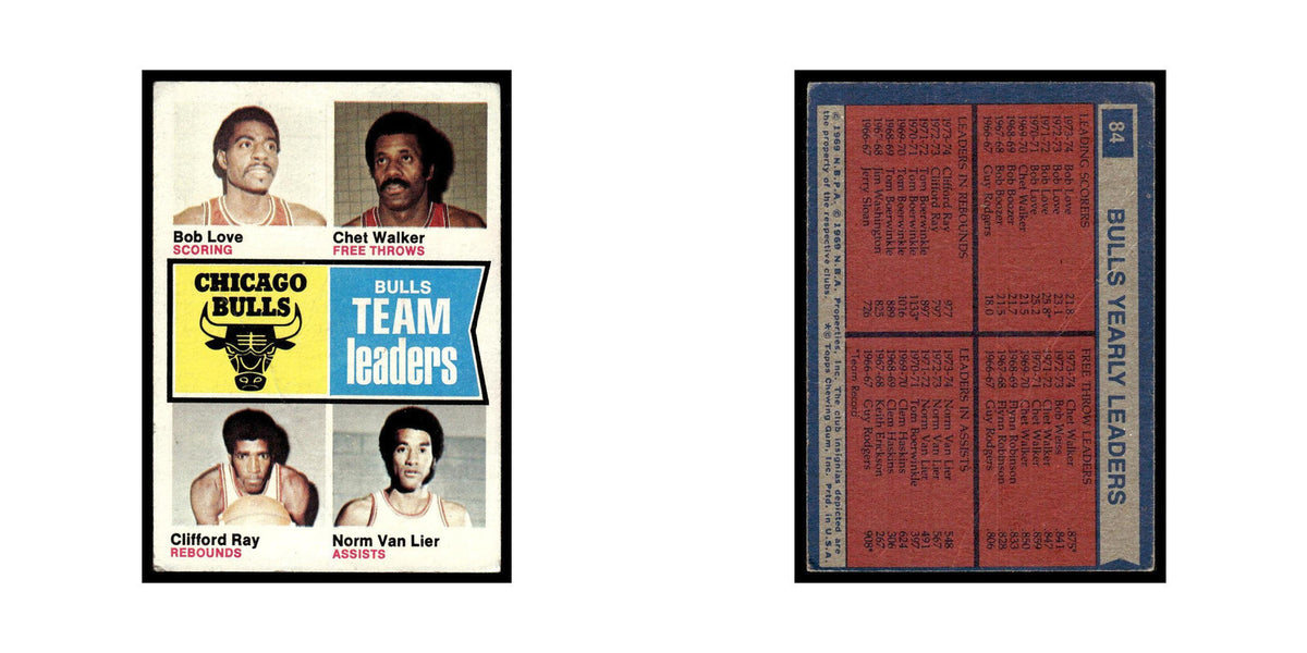 Bob Love Chet Walker Clifford Ray Norm Van Lier 1974 Topps (Damaged) #84 Poor