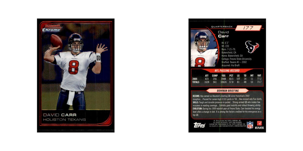 2006 Bowman Chrome David Carr Texans #177