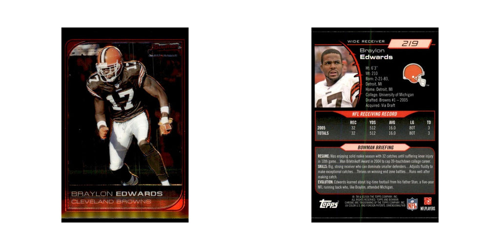 2006 Bowman Chrome Braylon Edwards Browns #219