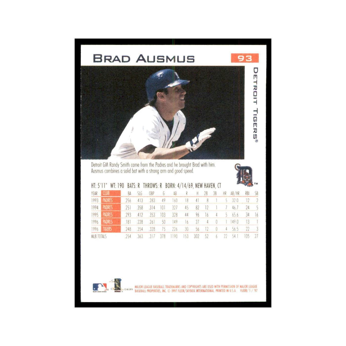 1997 Fleer Brad Ausmus Baseball Cards #93