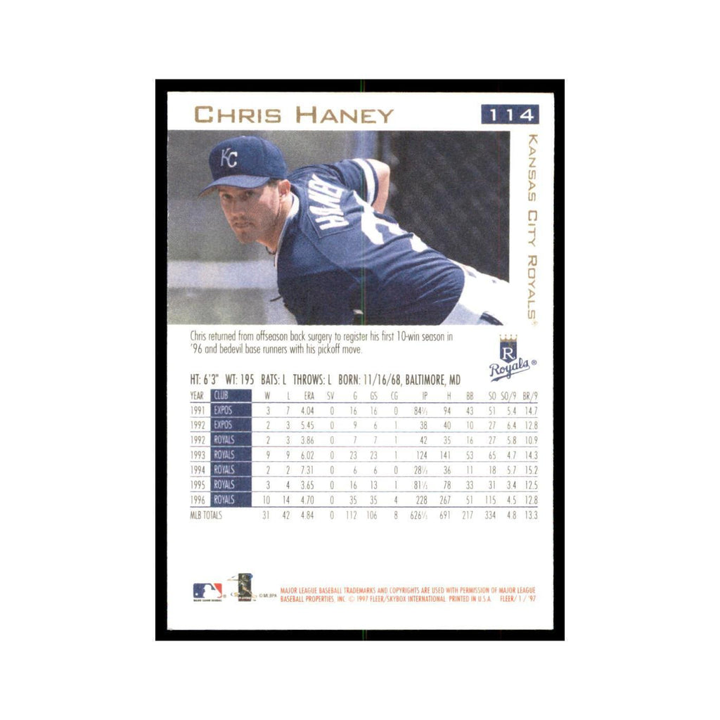 1997 Fleer Chris Haney Baseball Cards #114