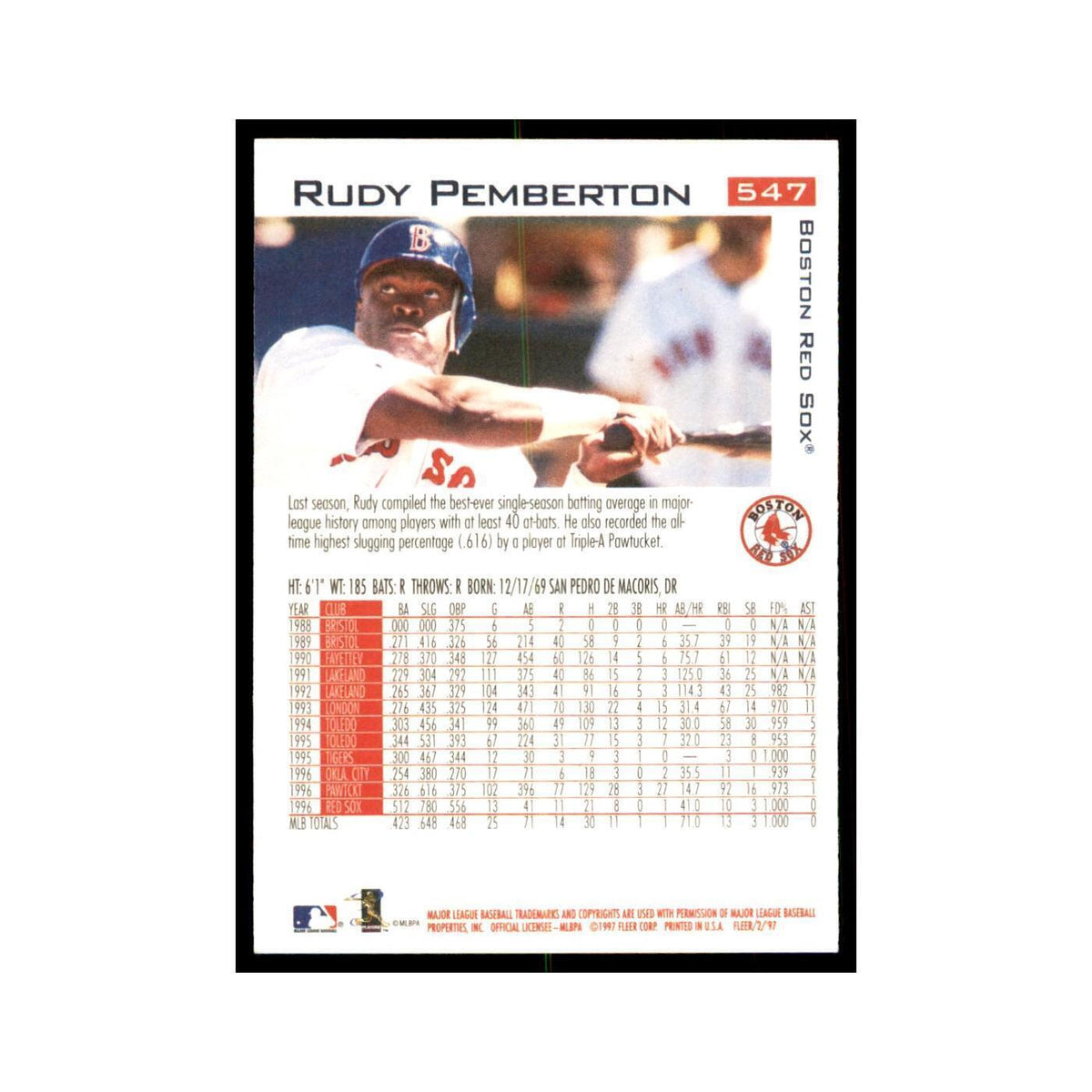 1997 Fleer Rudy Pemberton Baseball Cards #547