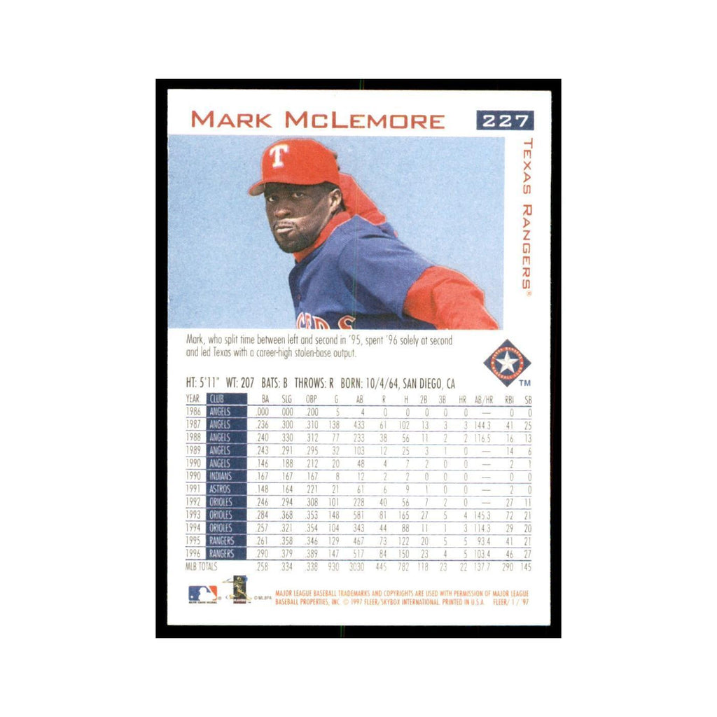 1997 Fleer Mark McLemore Baseball Cards #227