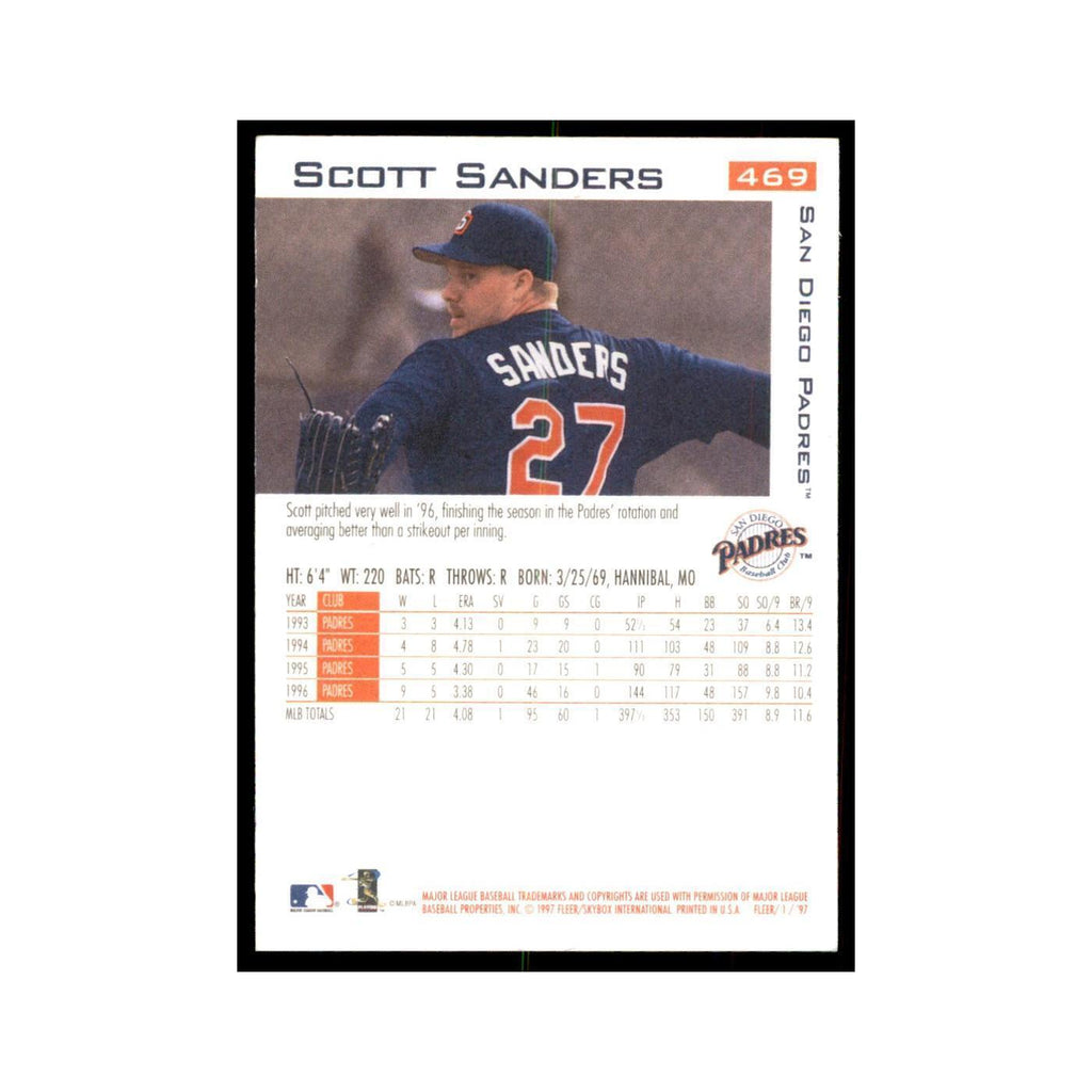 1997 Fleer Scott Sanders Baseball Cards #469