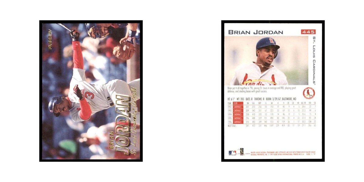 1997 Fleer Brian Jordan Baseball Cards #445