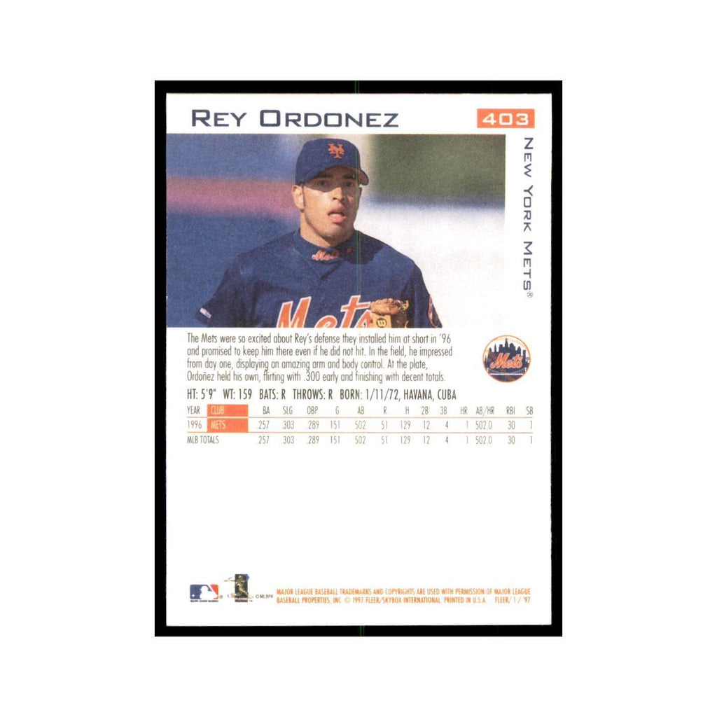 1997 Fleer Rey Ordonez Baseball Cards #403