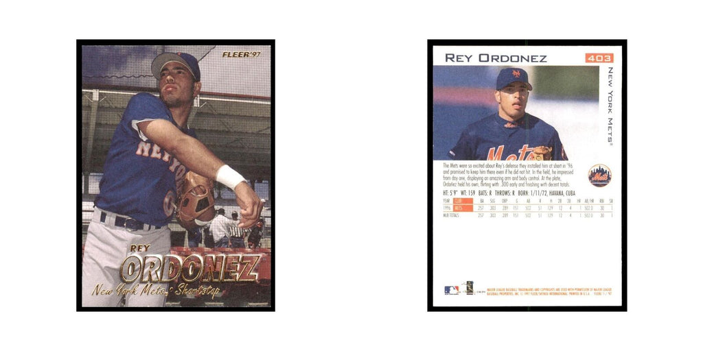 1997 Fleer Rey Ordonez Baseball Cards #403