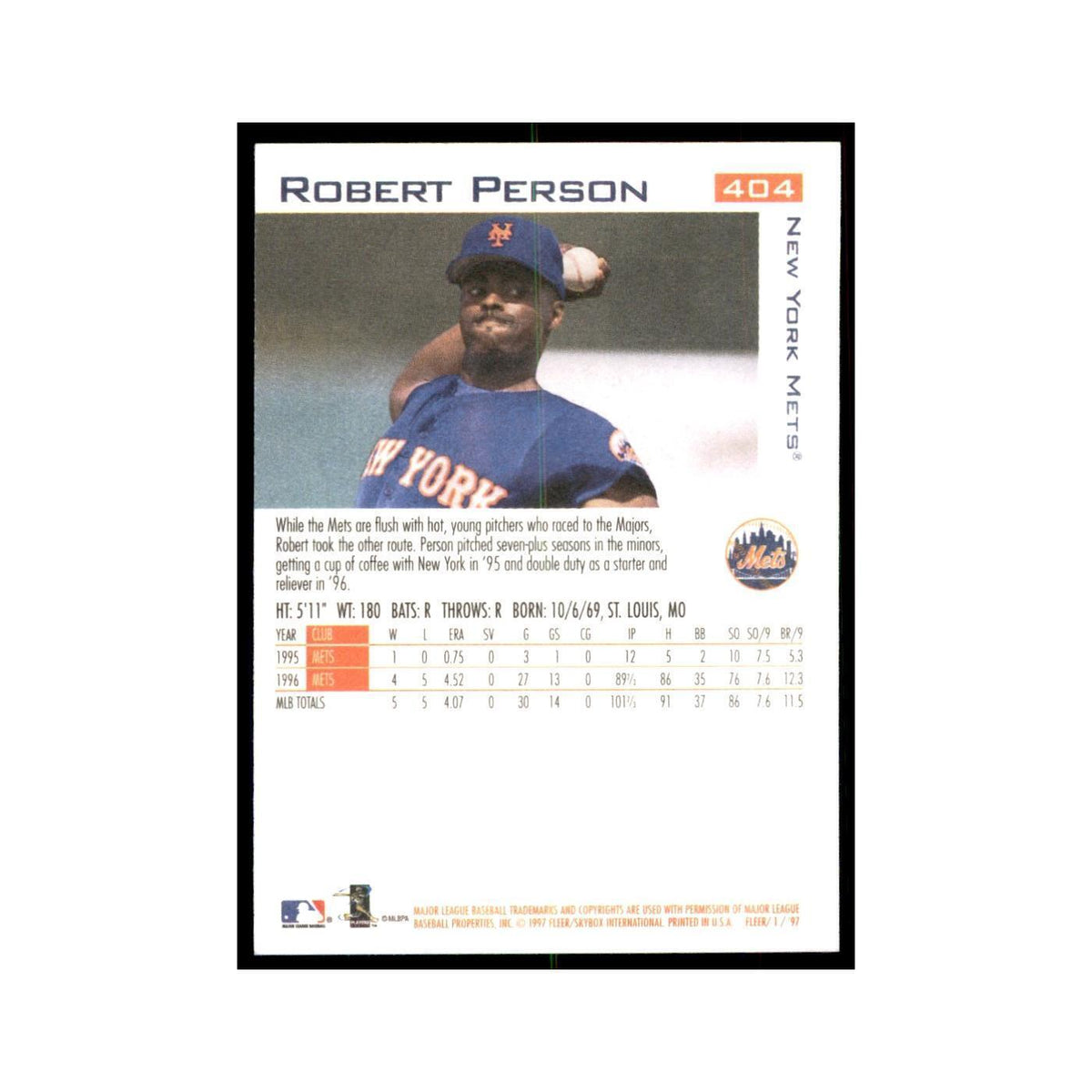 1997 Fleer Robert Person Baseball Cards #404