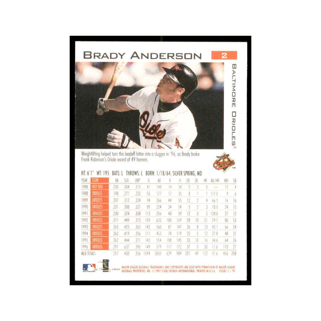 1997 Fleer Brady Anderson Baseball Cards #2