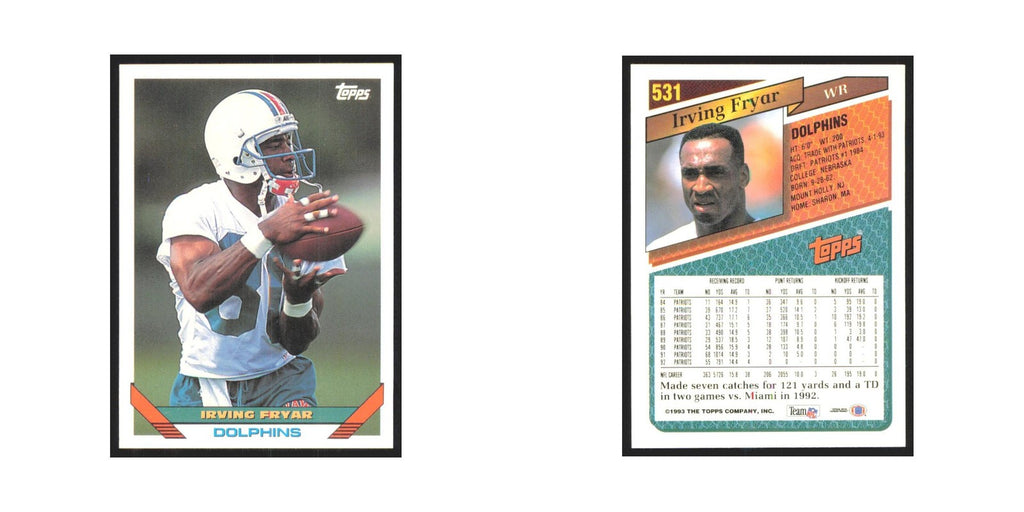 1993 Topps Irving Fryar Dolphins #531