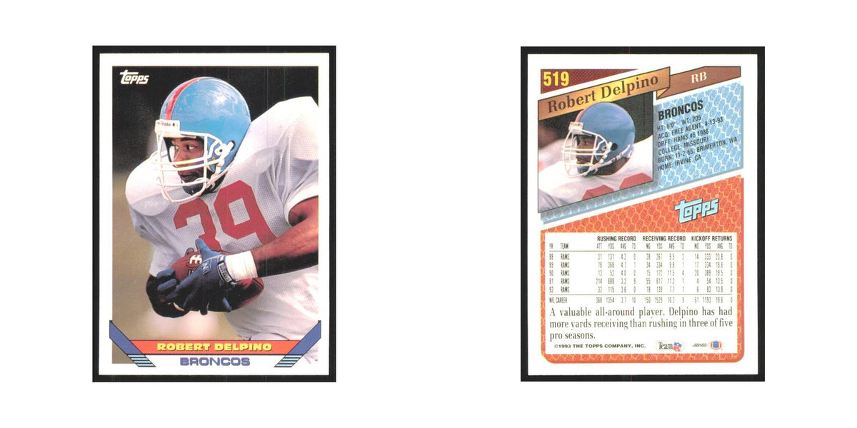 1993 Topps Robert Delpino Broncos #519