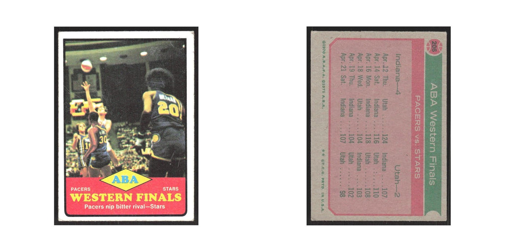 1973 Topps Pacers Stars ABA Western Semi Finals #206