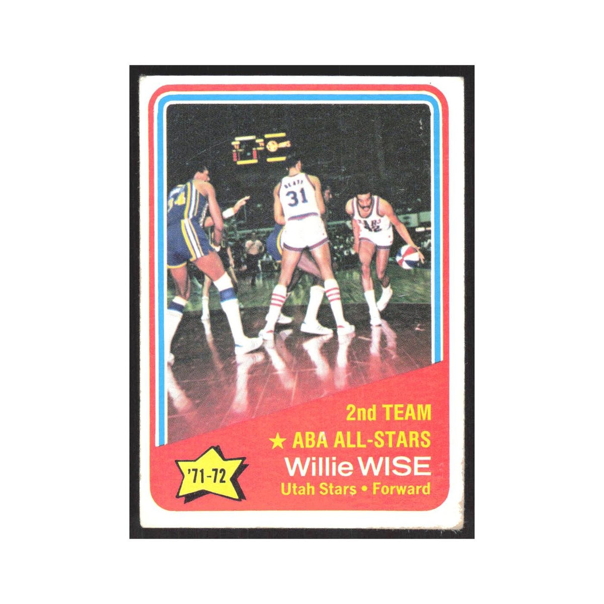 1972 Topps Willie Wise Utah Stars #254