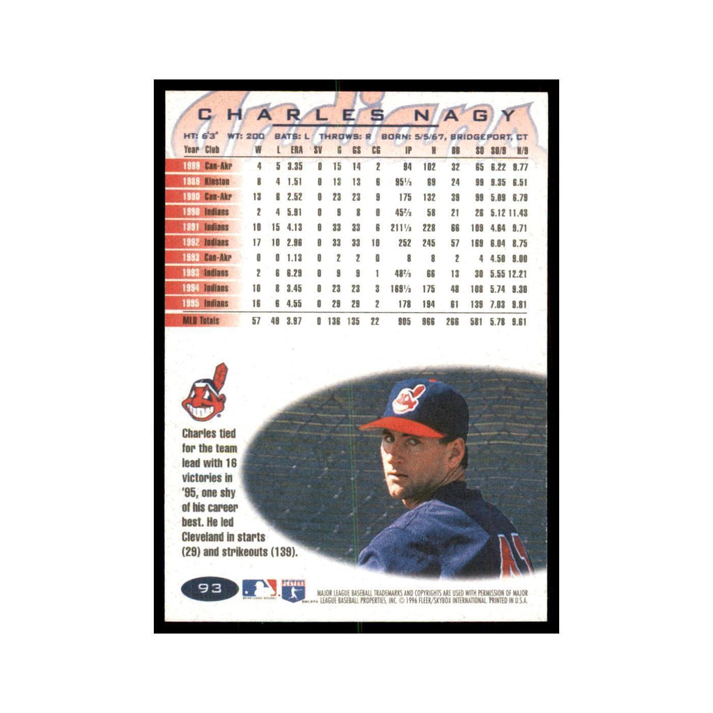 1996 Fleer Charles Nagy Baseball Cards #93