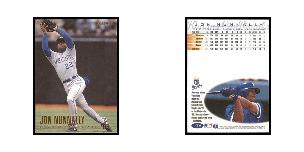1996 Fleer Jon Nunnally Baseball Cards #136