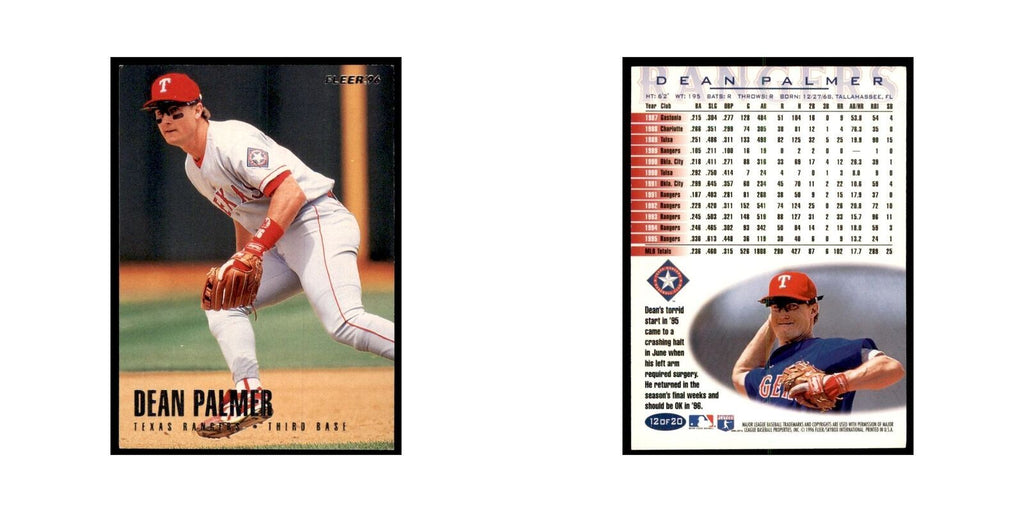 1996 Fleer Dean Palmer Baseball Cards #12