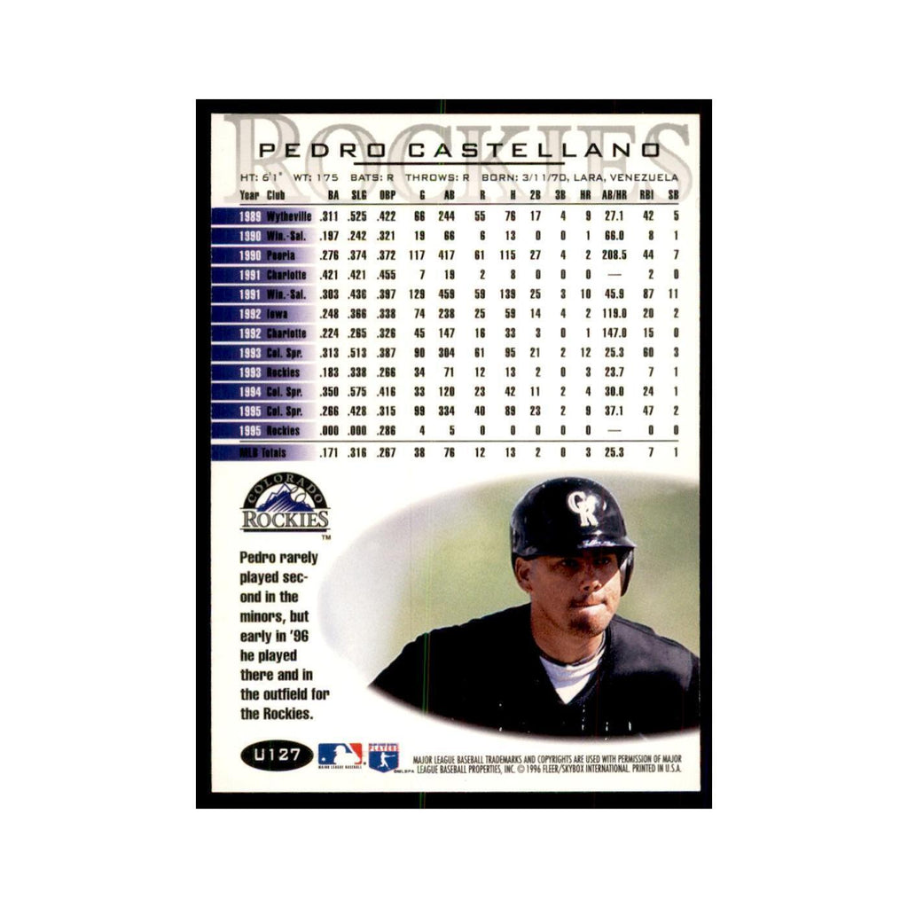 1996 Fleer Pedro Castellano Baseball Cards #U127