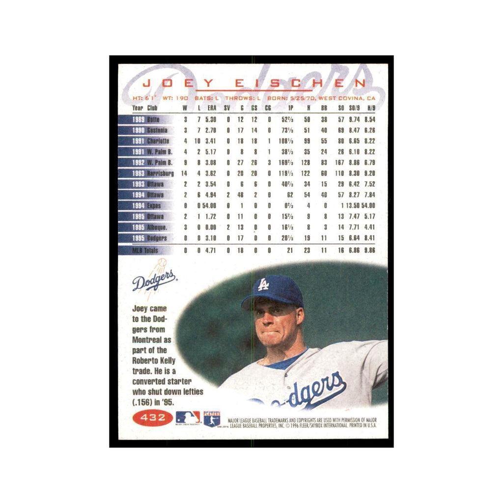 1996 Fleer Joey Eischen Baseball Cards #432