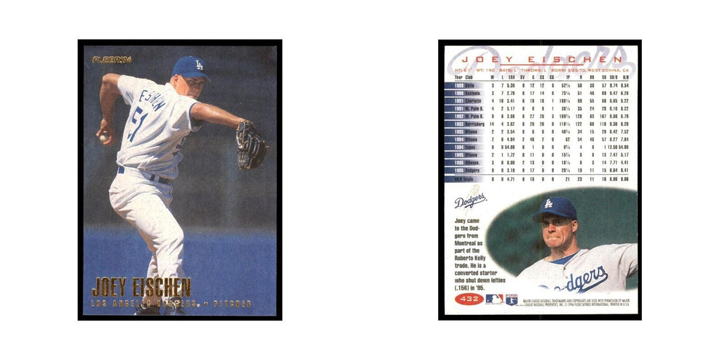 1996 Fleer Joey Eischen Baseball Cards #432