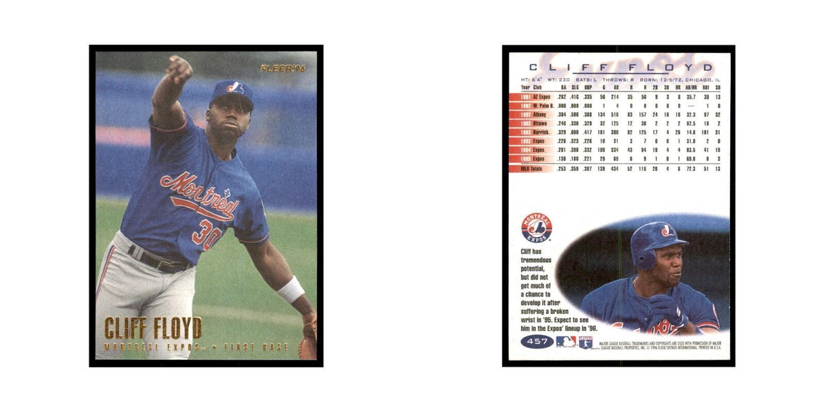 1996 Fleer Cliff Floyd Baseball Cards #457