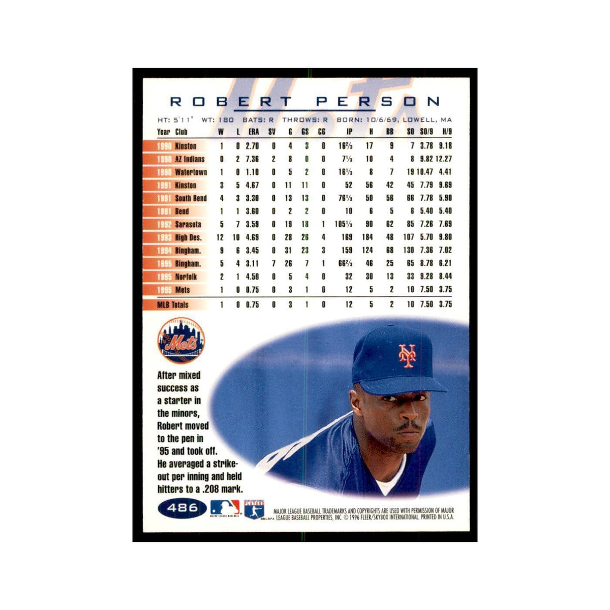 1996 Fleer Robert Person Baseball Cards #486