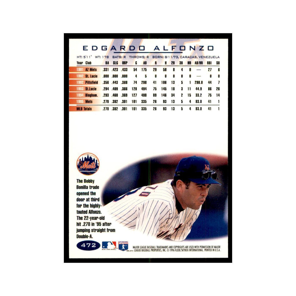 1996 Fleer Edgardo Alfonzo Baseball Cards #472