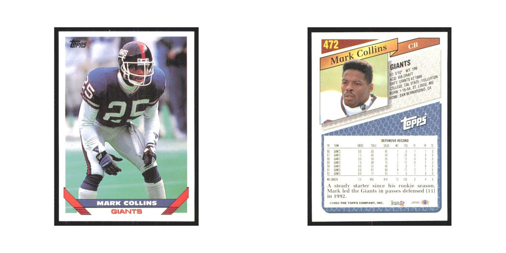 1993 Topps Mark Collins Giants #472
