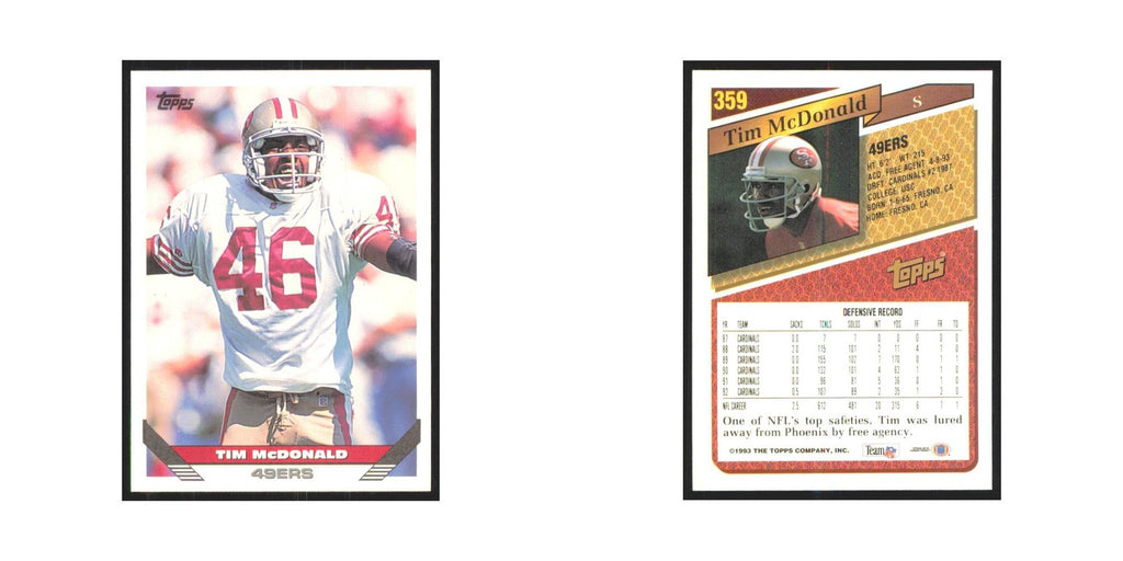 1993 Topps Tim McDonald 49ers #359