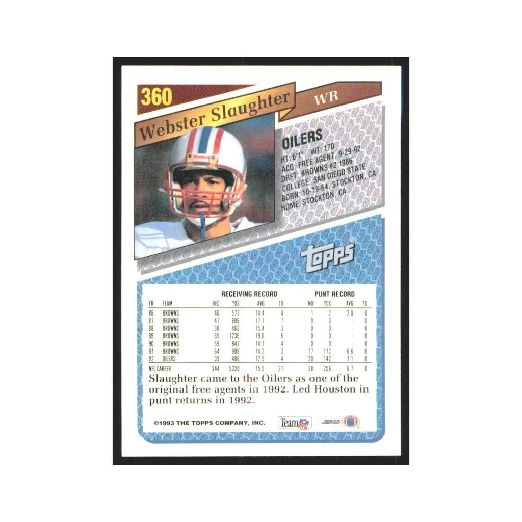 1993 Topps Webster Slaughter Houston Oilers #360