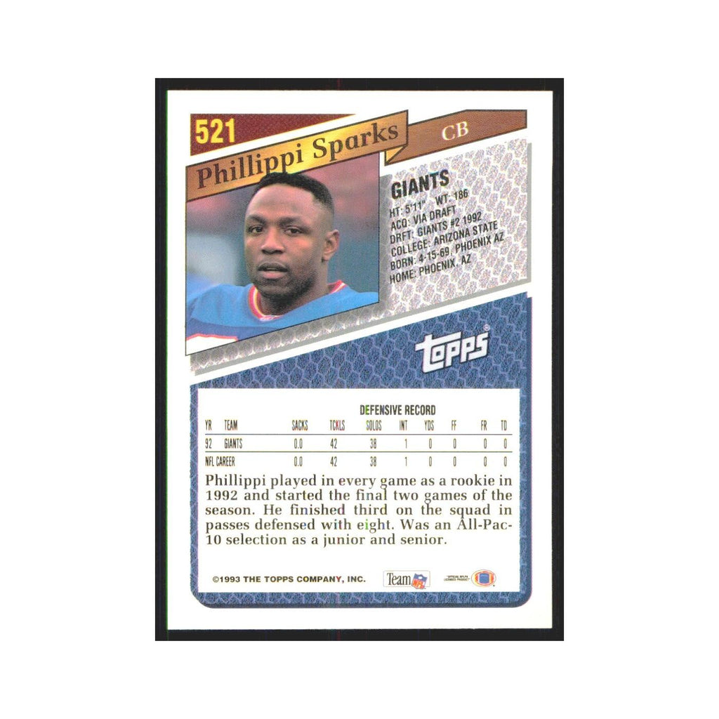 1993 Topps Phillippi Sparks Giants #521