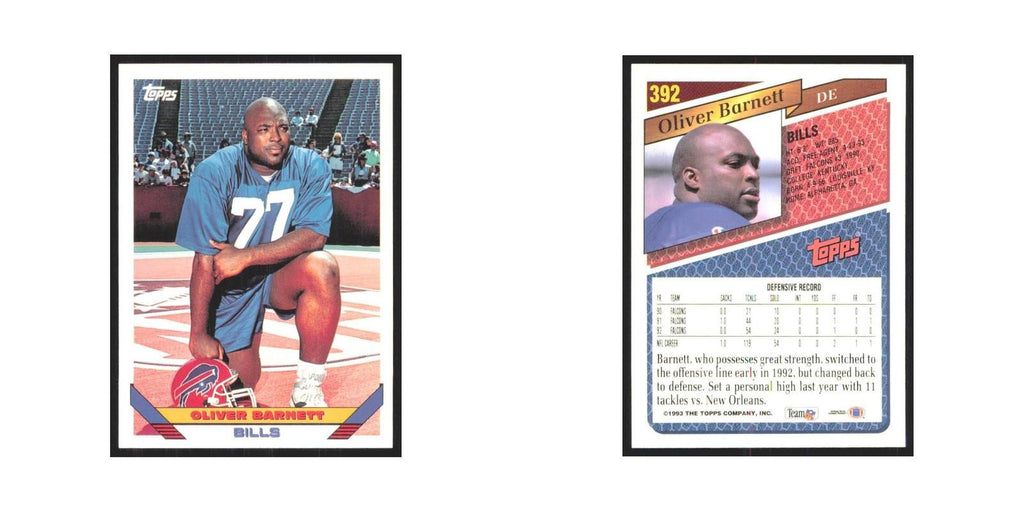 1993 Topps Oliver Barnett Bills #392
