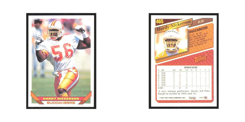 1993 Topps Hardy Nickerson Buccaneers #465