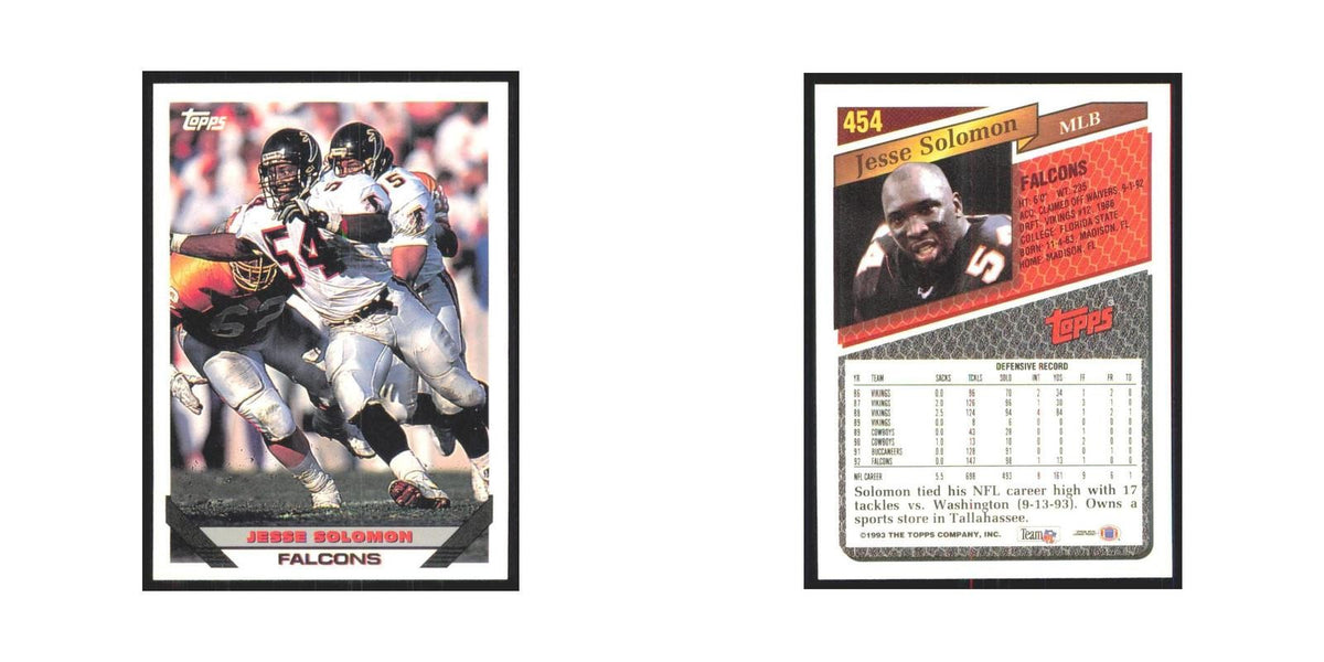 1993 Topps Jesse Solomon Falcons #454