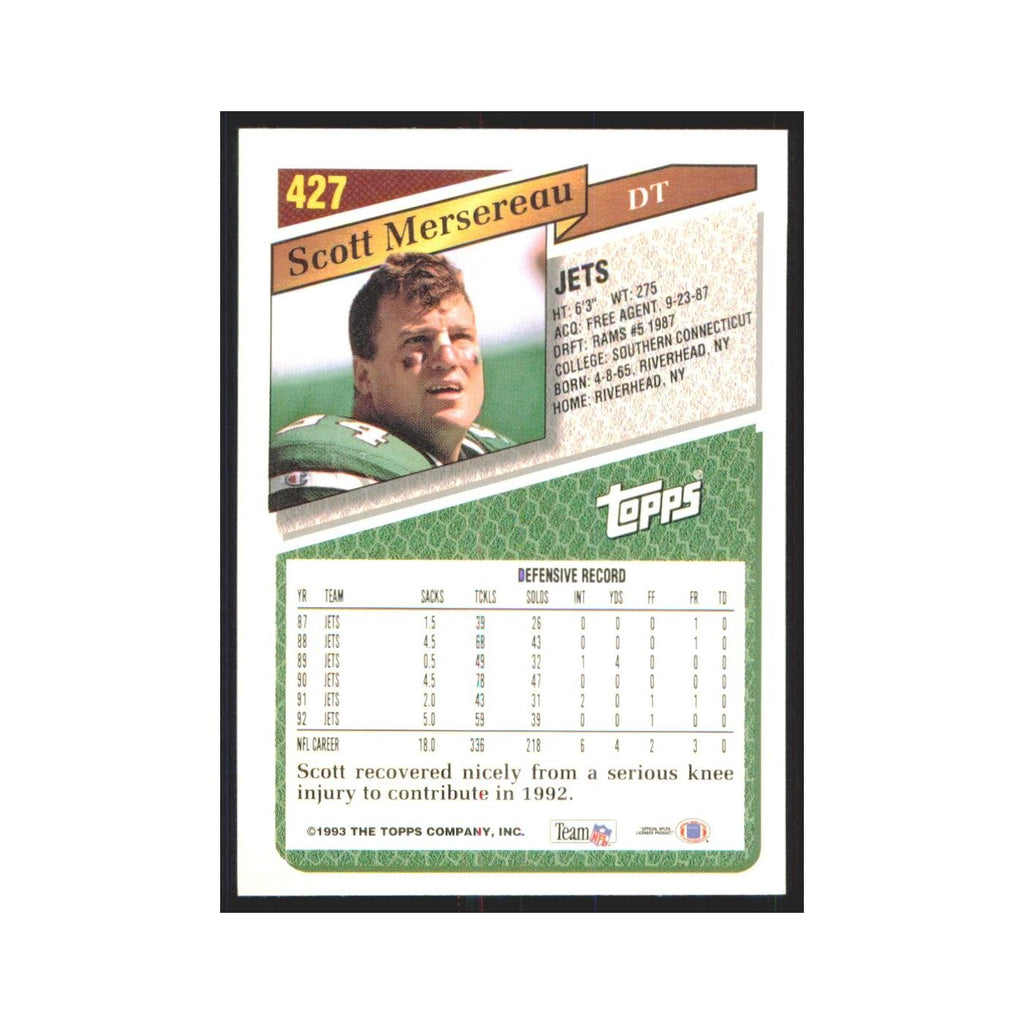 1993 Topps Scott Mersereau Jets #427