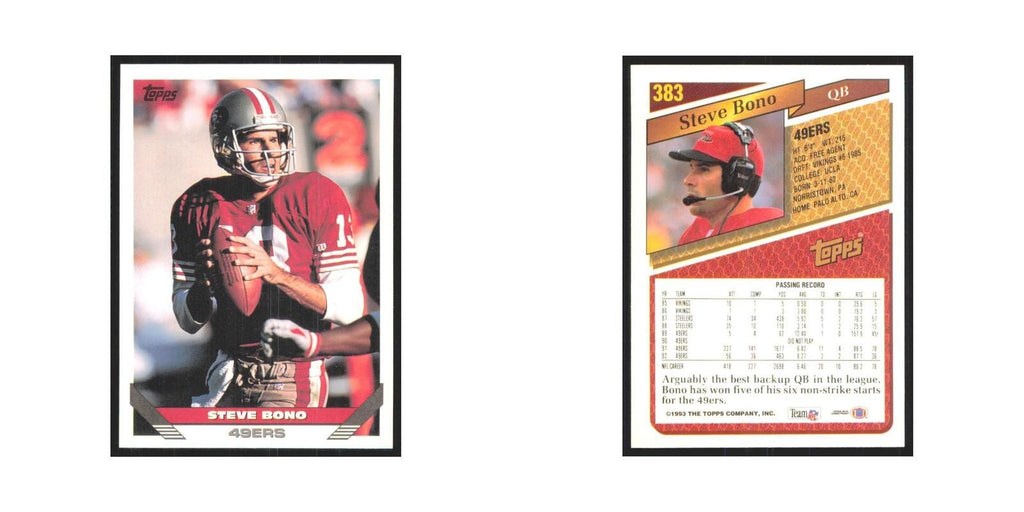 1993 Topps Steve Bono 49ers #383