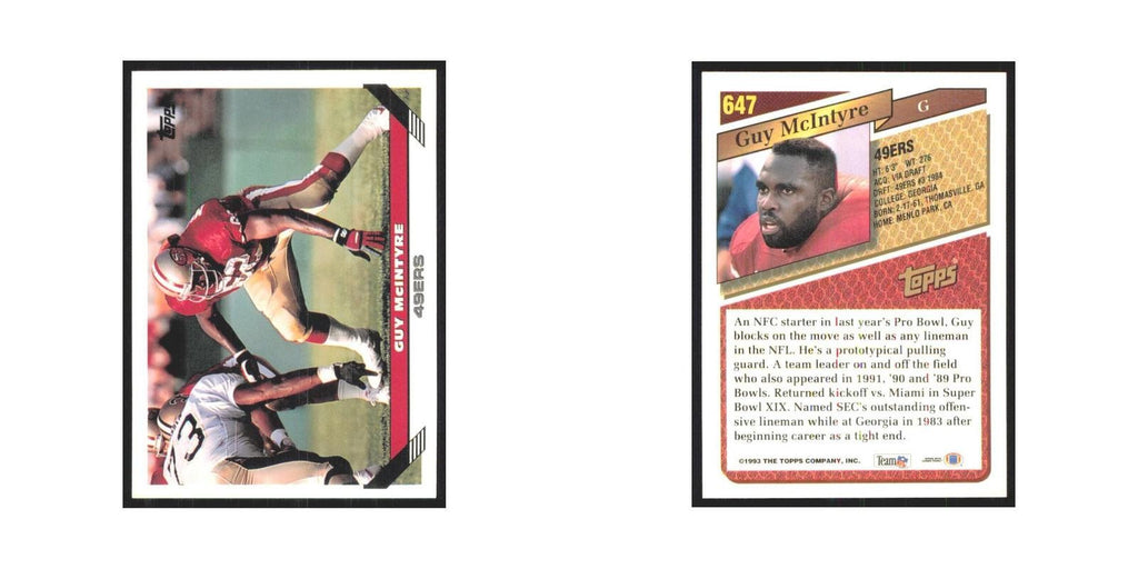 1993 Topps Guy McIntyre 49ers #647