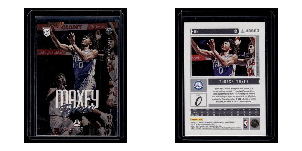 2020 Panini Chronicles Luminance Tyrese Maxey RC 76ers #165