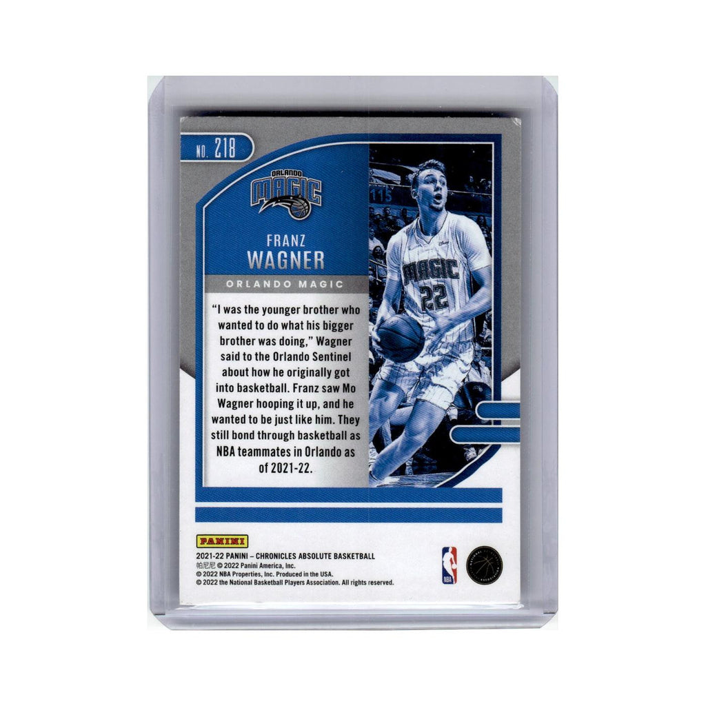 Franz Wagner Rookie 2021 Panini Chronicles Absolute #218 Orlando Magic NM