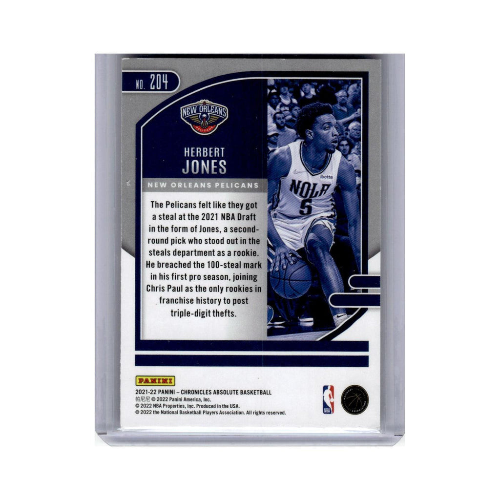 Herbert Jones Rookie 2021 Panini Chronicles Absolute #204 Pelicans NM