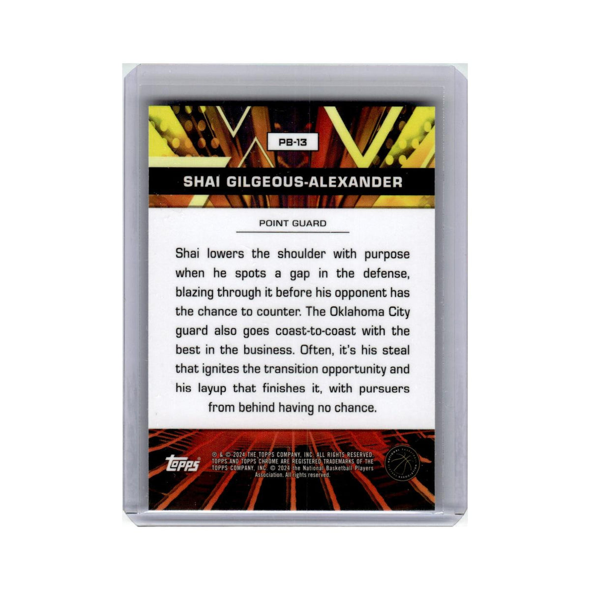 Shai Gilgeous-Alexander 2024 Topps Chrome Power Boosters #PB-13 NM