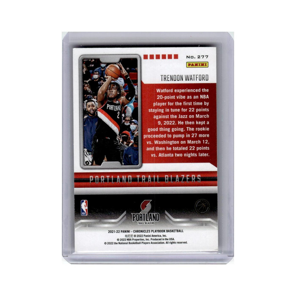 Trendon Watford Rookie 2021 Panini Chronicles Playbook #277 Blazers NM